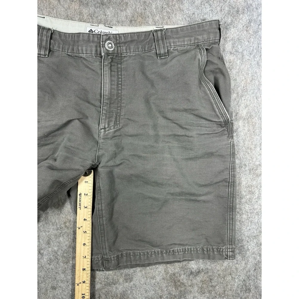 Columbia Lander Cargo Shorts Mens 36 Gray Cotton Canvas 8